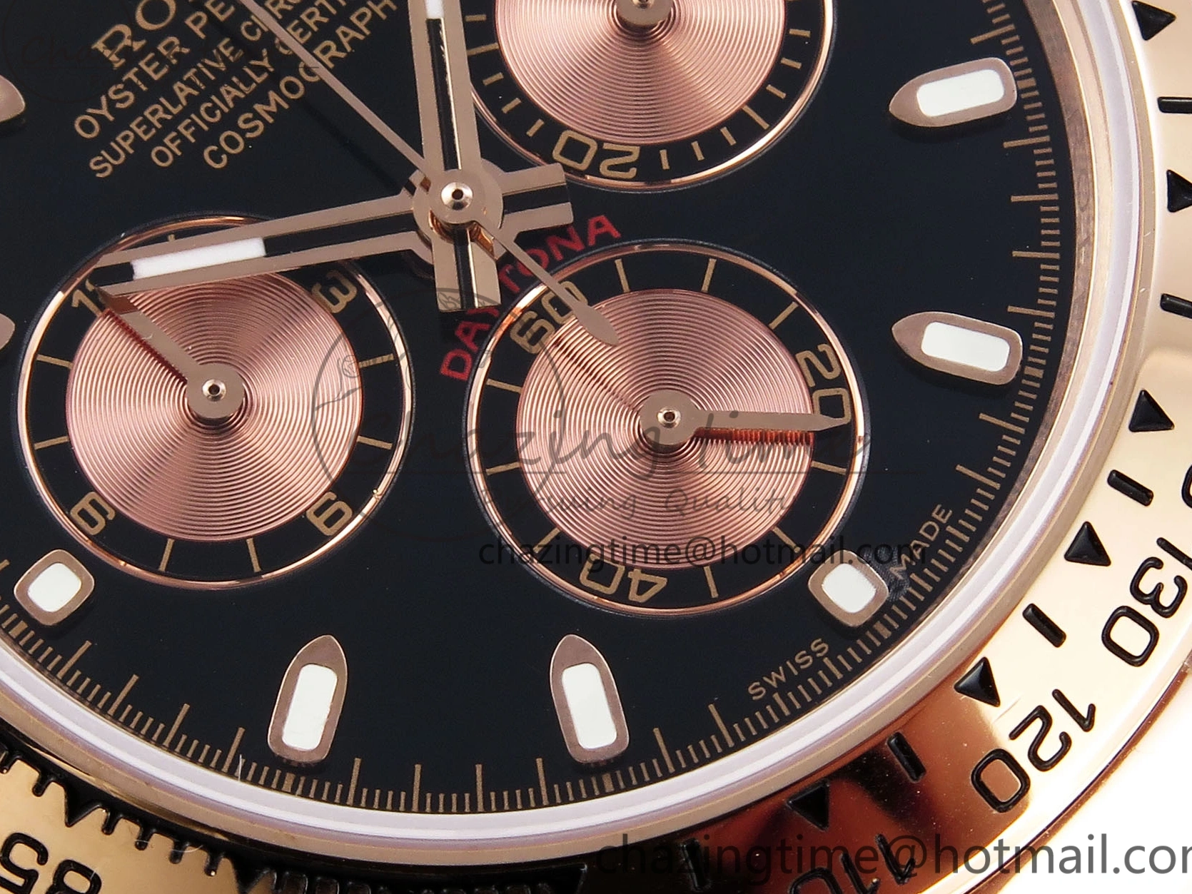 0104 DAYTONA 116505 RG OMF BEST EDITION BLACK RG DIAL ON RG BRACELET A7750 (SLIM MOVEMENT) Trendsetting 1797